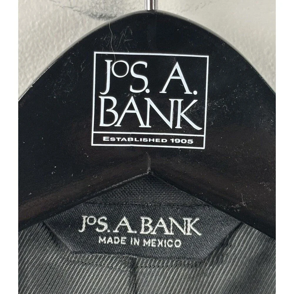 Vtg JOS A BANK Men’s 50L Tuxedo Set 100% Wool Black - Cummerbund & Garment Bag